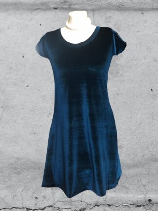 T-Shirtkleid „Kerstin 2.0“ Samt - petrol
